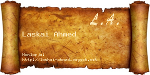 Laskai Ahmed névjegykártya